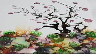 Alcohol Ink Fluid Art Tutorial With Finger Painting ( nr 96 )