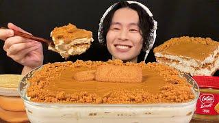 ASMR Lotus Tiramisu & Caramel Ice Cream‼️【eating sound/mukbang】