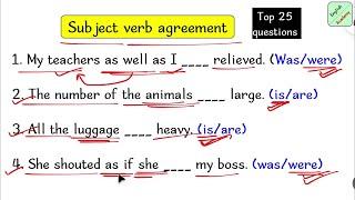 Subject Verb Agreement practice set 5 For- SSC, BIHAR POLICE,ARMY,SSCMTS #englishacademybydeepakk