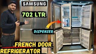 Samsung 702L Beverage Center French Door Refrigerator | RF70A967FB1 | Samsung Four Door Refrigerator