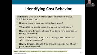 Cost Behavior and Cost Volume Profit Analysis (Spring 2024)