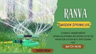 RANVA Garden Sprinkler Water Sprinkler 360 Degrees Adjustable Rotation Lawn Sprinkler