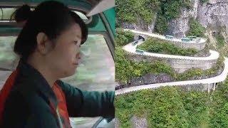 Driver makes 2,000 sharp turns a day on winding Tianmen Mountain road