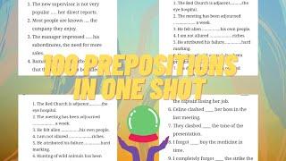 100 PREPOSITIONS IN ONE SHOT|| ICSE/ISC|| SUITABLE WORDS