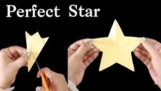 How To Cut A Perfect Star | DIY Paper Star | Easy Paper Star Cutting Idea | Paper Craft Idea
