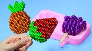 Magnet Cooking: Making Fruit Ice Cream Pops with Magnetic Balls! 