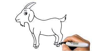 How to DRAW a GOAT Easy Step by Step Animal Farm Drawing