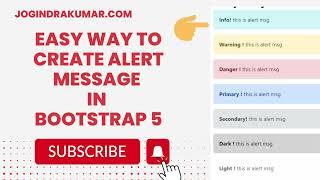 Easy way to create alert message in bootstrap 5 #html #css #bootstrap #alert #message