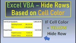 Excel VBA Hide Rows Based on Cell Color