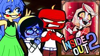 Inside Out 2 AS CHARLIE'S EMOTIONS react to Hazbin Hotel  Inside Out 2 Disney Pixar Gacha 2