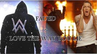 FADED + LOVE THE WAY YOU LIE - Alan Walker Eminem & Rihanna - BASS BOOSTED