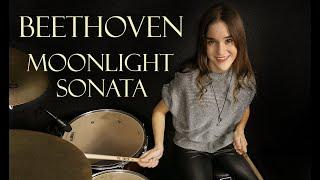 Beethoven - Moonlight Sonata (Piano By Jozef Holly) - Drum Cover By Nikoleta - 13 years old