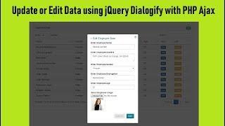 How to Update or Edit Data using Dialogify with PHP Ajax