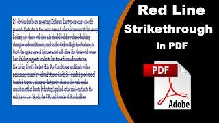 How to Add Red Line Strikethrough in PDF with Adobe Acrobat Pro 2020