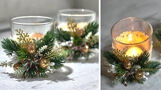 Новогодний декор подсвечника быстро и дешево / New Year's candlestick decor / Творческое место