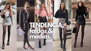 FALDAS Y MEDIAS/ OUTFITS  CON MEDIAS NEGRAS/ TENDENCIA 2023