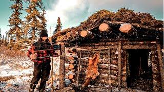 46 Day Bushcraft Log Cabin Build, Surviving On Wild Game Only | ASMR