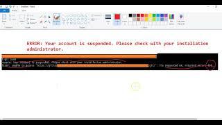 Git Fatal Error 403 :  Your account is suspended. Please check with your installation administrator