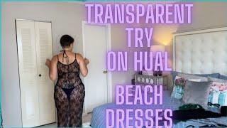 4K TRANSPARENT BLACK BEACH DRESSES TRY ON HUAL #haul #fashion #mature women