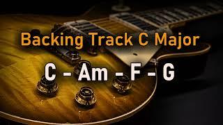 Pop Rock BACKING TRACK C Major | C Am F G | 80 BPM | Guitar Backing Track