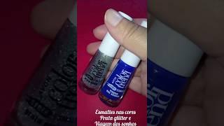 Esmaltes azul  com glitter #shorts#unhas#esmaltes