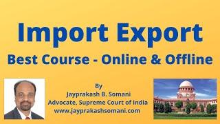Import Export   Best Training Course – Online & Offline