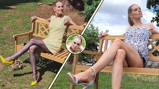 ***GREATEST*** OF Emma Kroos Gauzy Dresses Legs and Feet in Nylon Pantyhose, Stockings and Heels