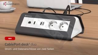 CablePort desk² DUO 80 - 4 voudig - 2x Stroom, 2x leeg (4 half size modules)