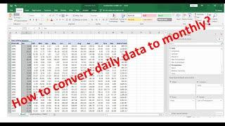 How to convert daily data to monthly in excel?