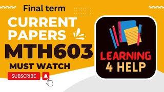 MTH603 Current Paper Finalterm 2022 mth603 important topics finalterm most important topics mth603