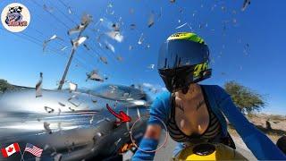 CRAZIEST GIRL MOTORCYCLE CRASHES | BRUTAL & EPIC Motorcycle Beginner Mistakes 2024 #5