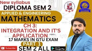 INTEGRATION AND IT'S APPLICATION FOR DIPLOMA SEM 2 || DIPLOMA SEM 2 MATHEMATICS CH 3 || PART 1||#gtu