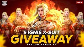 5 Ignis X-Suit Giveaway to Subscribers | PUBG MOBILE Live 