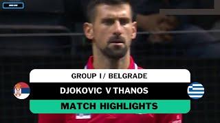 Novak Djokovic vs Aristotelis Thanos Highlights | Davis Cup World Group I 2024