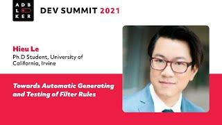 Hieu Le: “Towards Automatic Generating and Testing of Filter Rules” ABDS 2021