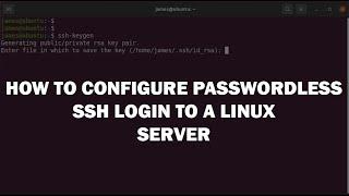 How to configure passwordless SSH login to a Linux server