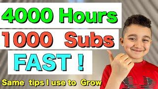 How to get 4000 watch time hours Fast Plus 1000 subscribers , 1000 Subscribers in 30 Days