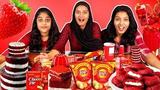 EATING ONLY RED COLOUR FOOD FOR 24 HOURS ️CHALLENGE | PULLOTHI