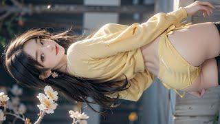 [4K] AI ART Asia Girl Lookbook Model Al Art video - Blooming Blossoms