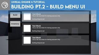 Unreal Engine 4 Tutorial - Building Series Part 2: Build Menu UI