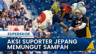 Viral Aksi Suporter Jepang Gotong Royong Pungut Sampah di Stadion seusai Laga Piala Dunia 2022