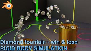 DIAMOND FOUNTAIN - WIN & LOSE :-)   RIGID BODY SIMULATION  -  ASMR