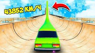 BRAKELESS DESCENT IN THE LONGEST LIMO VAZ 2107 ON A RAMP IN GTA 5