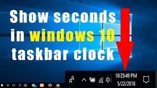 how to show seconds in windows 10 || taskbar clock