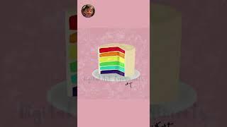 How to draw rainbow cake in procreate  #shorts #drawing  #procreate