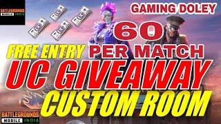 HINDI | UC Giveaway Custom Room per match 60uc | free redeem code with ROYAL PASS GIVEAWAY