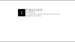 Calculus 1.12 - Chain Rule Determining Inner and Outer Functions