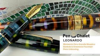 Leonardo Momento Zero Grande Mosaico Baobab & Anemone Fountain Pens Unboxing