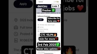 Dentsu Fresher Job Alerts 