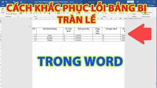 Khắc phục bảng bị tràn lề trong word cực hay